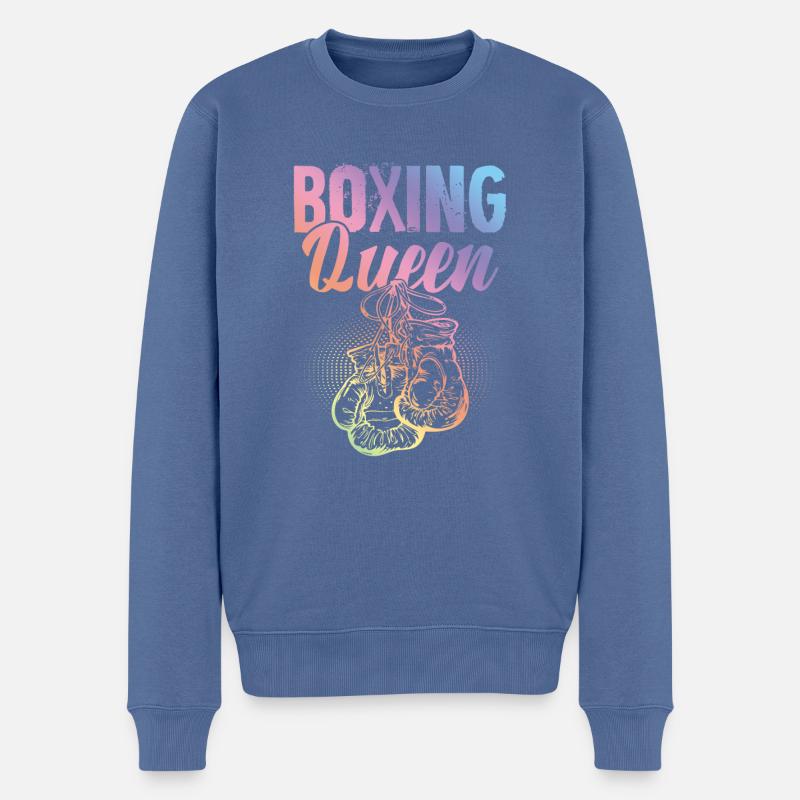 Boxing Queen - Männer Premium Bio Pullover - Taubenblau