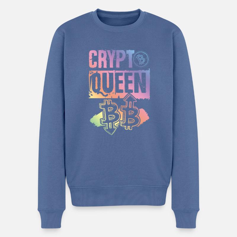 Roi de la crypto - Pull Premium bio Homme - bleu pigeon