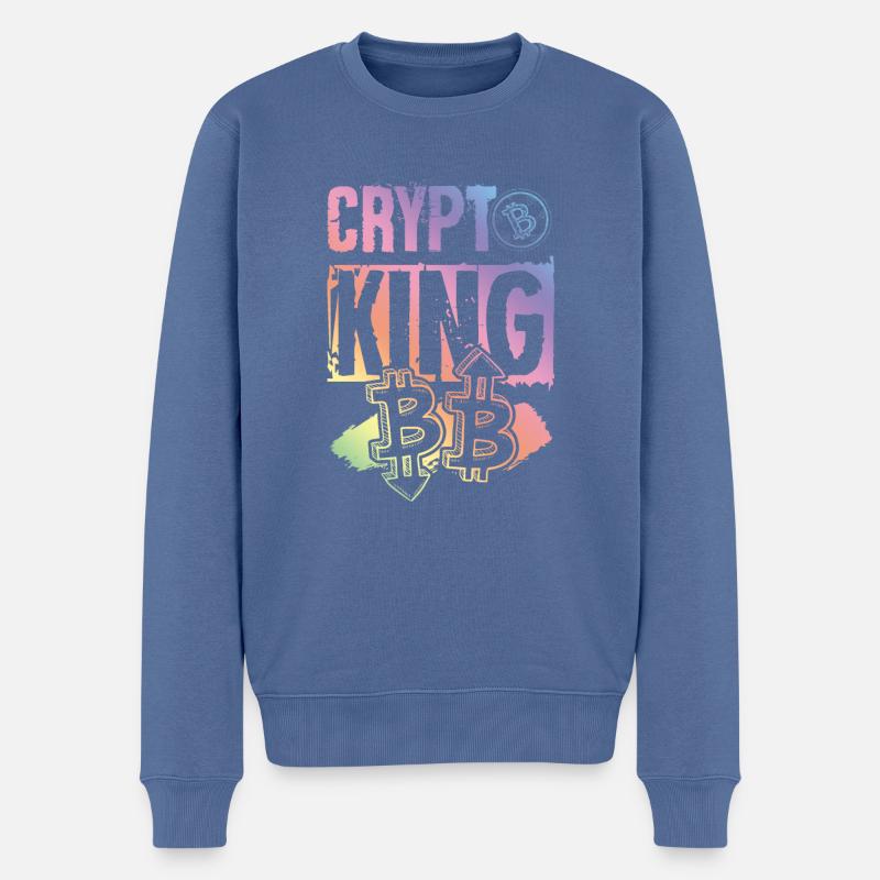 Roi de la crypto - Pull Premium bio Homme - bleu pigeon