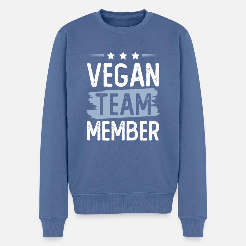 Vegan Team - Männer Premium Bio Pullover - Taubenblau