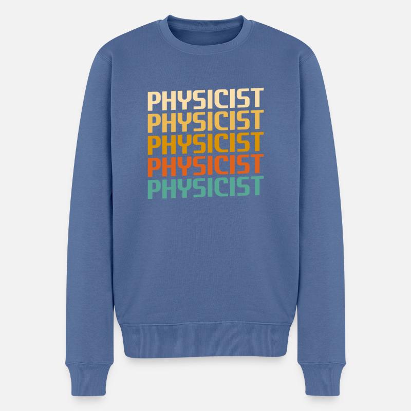 Rétro Science Physique Physicien - Pull Premium bio Homme - bleu pigeon