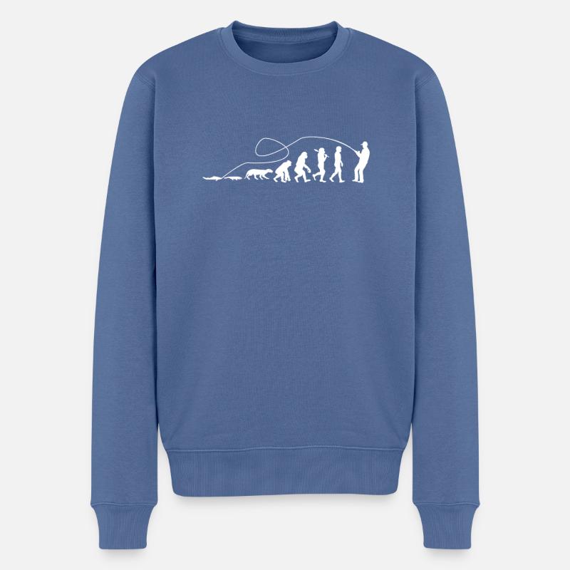 Evolution Angler TShirt - Pull Premium bio Homme - bleu pigeon