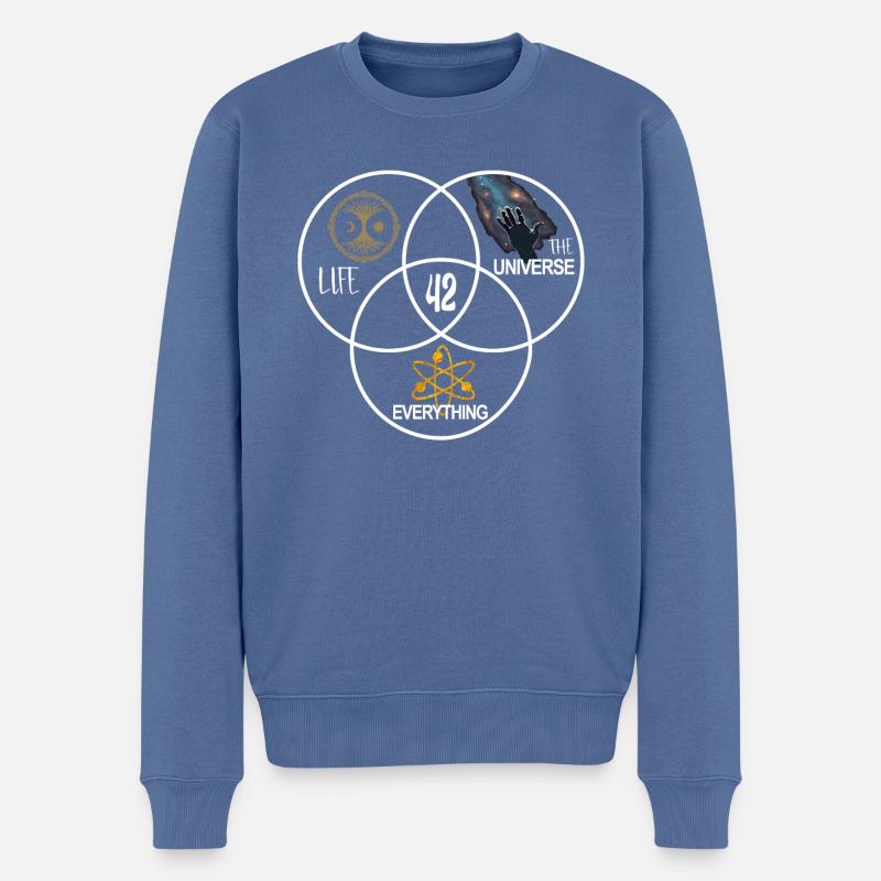 Life Universe Everything 42 Antwort - Männer Premium Bio Pullover - Taubenblau