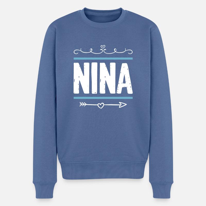 Nina - Pull Premium bio Homme - bleu pigeon