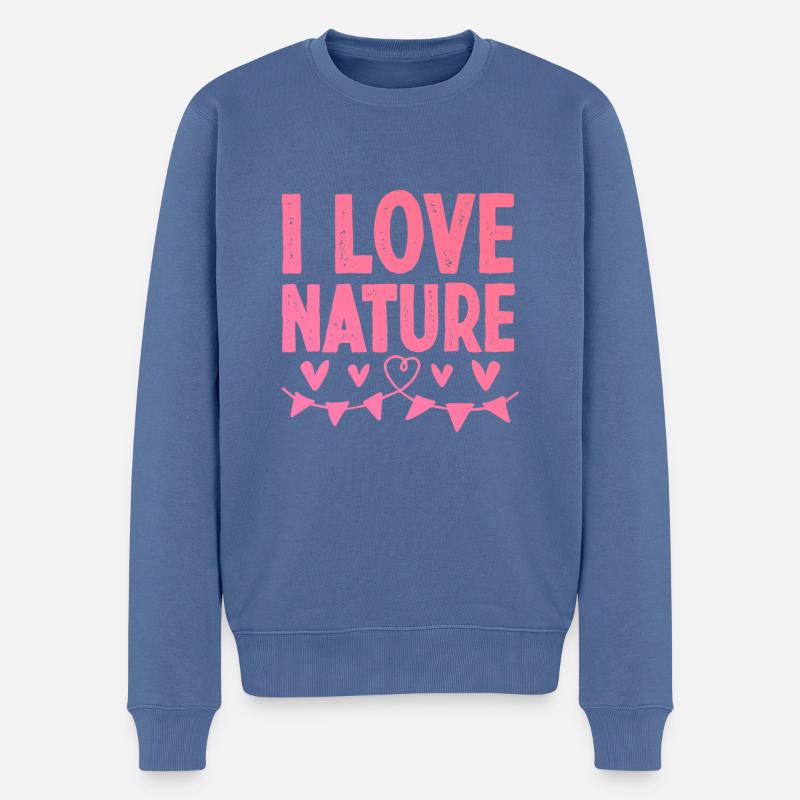 Ich liebe Natur - Männer Premium Bio Pullover - Taubenblau