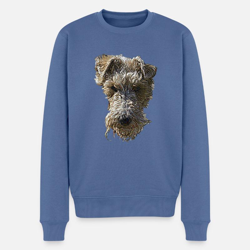 Visage de Fox Terrier - Pull Premium bio Homme - bleu pigeon