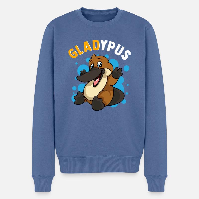 Schnabeltier Humor Gladypus Froh, ein süßes Schnabeltier zu sein - Männer Premium Bio Pullover - Taubenblau