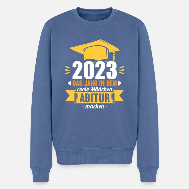 Abitur 2023 Das Jahr in dem coole Mädchen Abi mach - Männer Premium Bio Pullover - Taubenblau