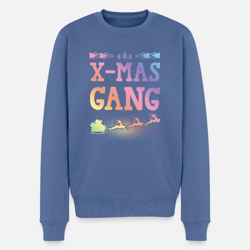 X-mas Gang - Männer Premium Bio Pullover - Taubenblau