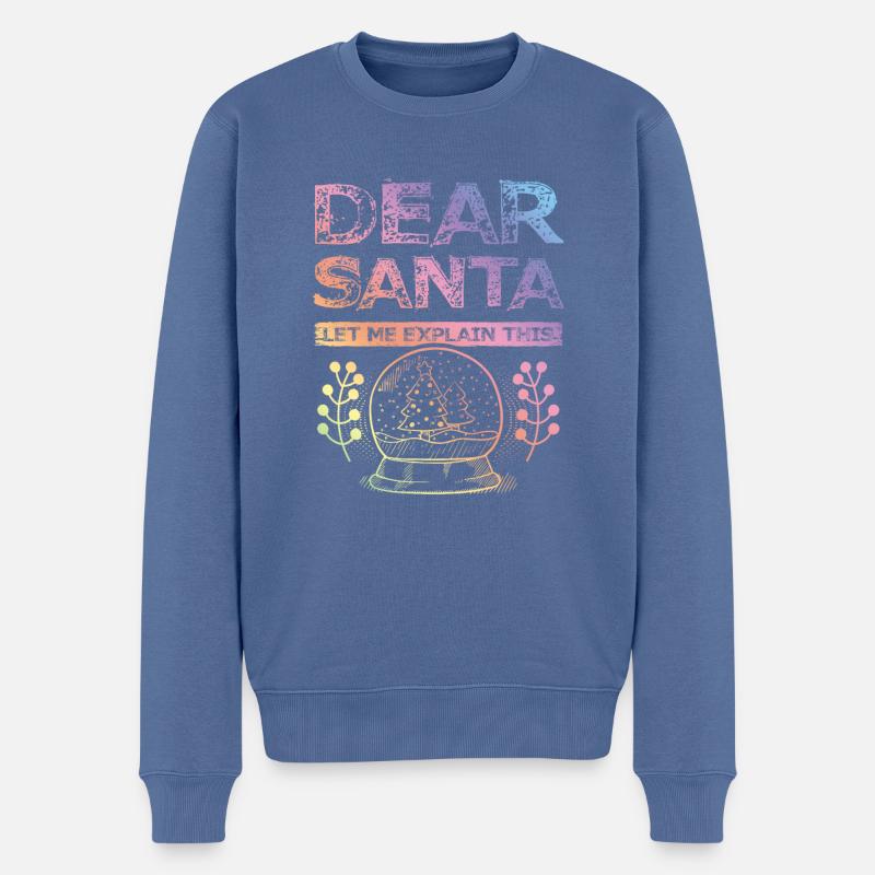 Dear Santa - Männer Premium Bio Pullover - Taubenblau