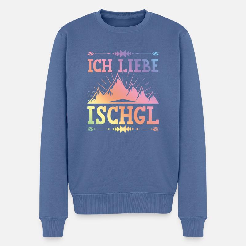 Ich liebe Ischgl - Männer Premium Bio Pullover - Taubenblau