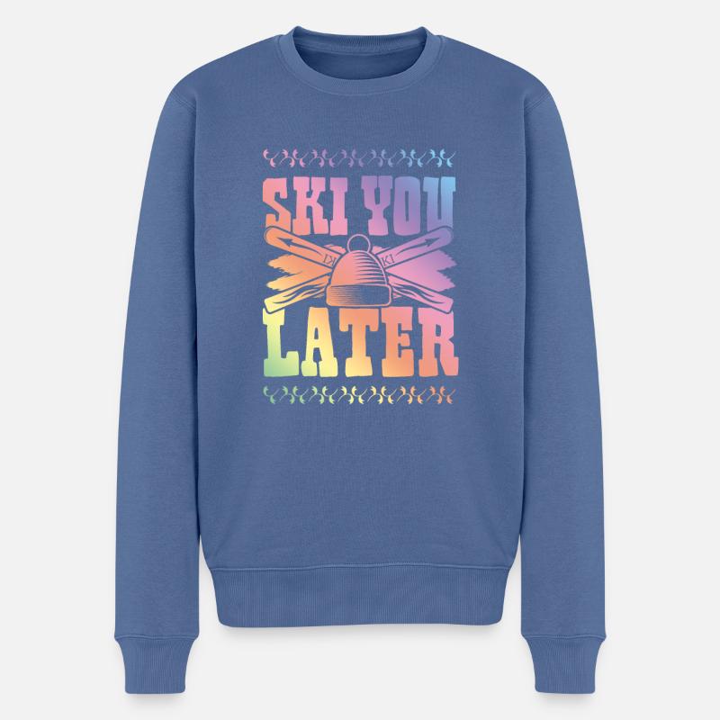ski skiing - Männer Premium Bio Pullover - Taubenblau