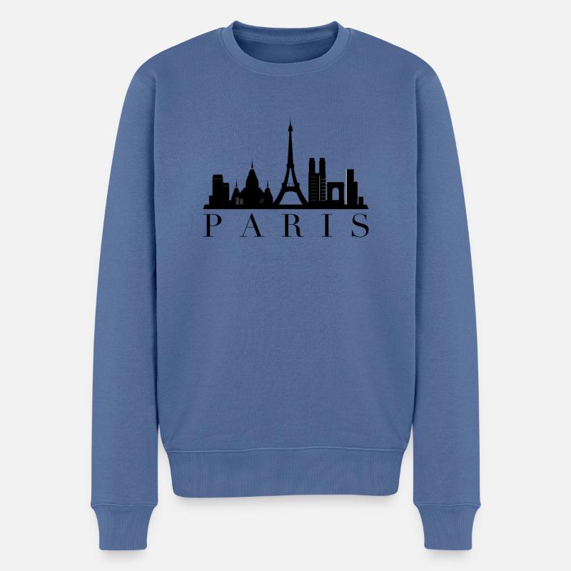 Paris - Männer Premium Bio Pullover - Taubenblau