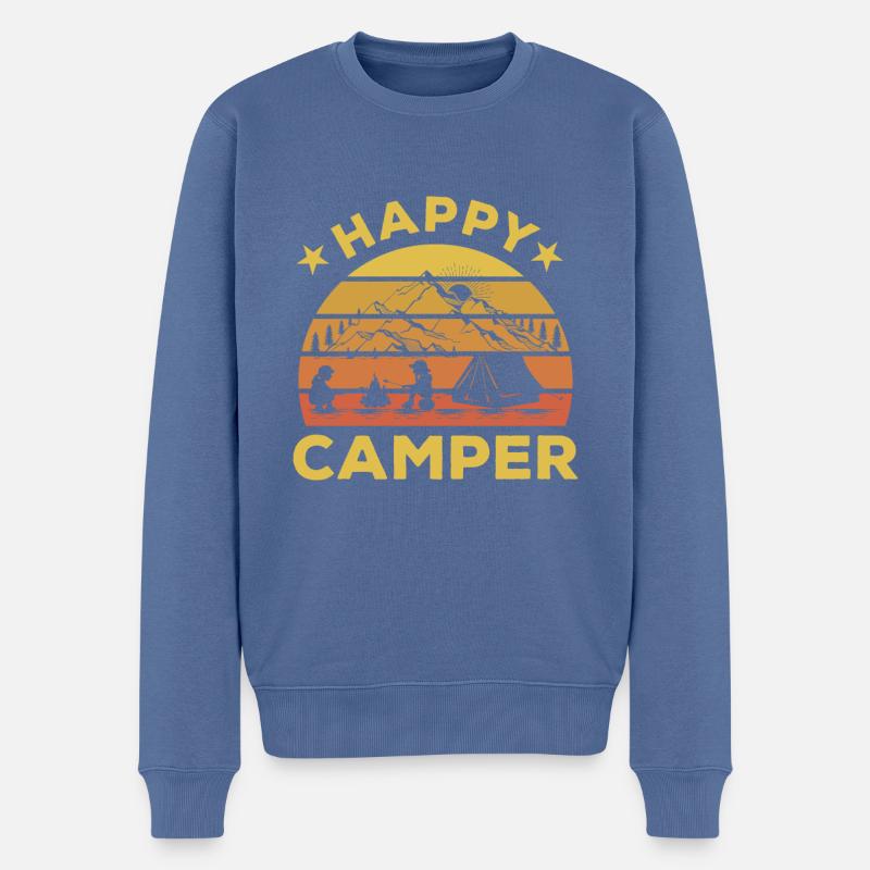 Happy Camper - Pull Premium bio Homme - bleu pigeon