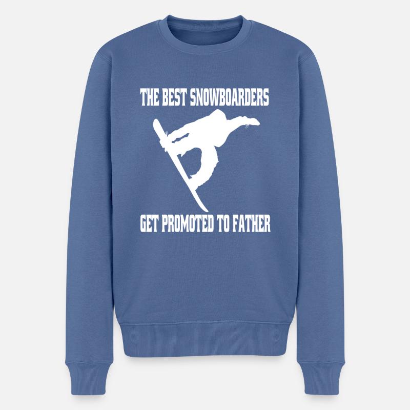 Snowboard Vater Wintersport Papa Snowboardfahrer - Männer Premium Bio Pullover - Taubenblau
