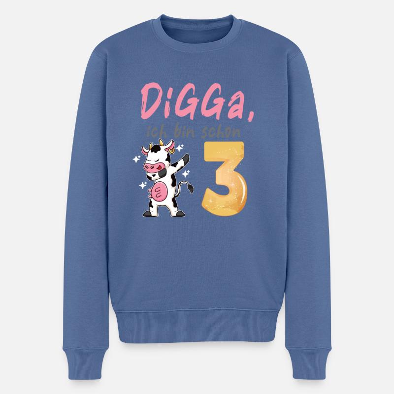 DIGGA, ich bin schon 3 - Männer Premium Bio Pullover - Taubenblau
