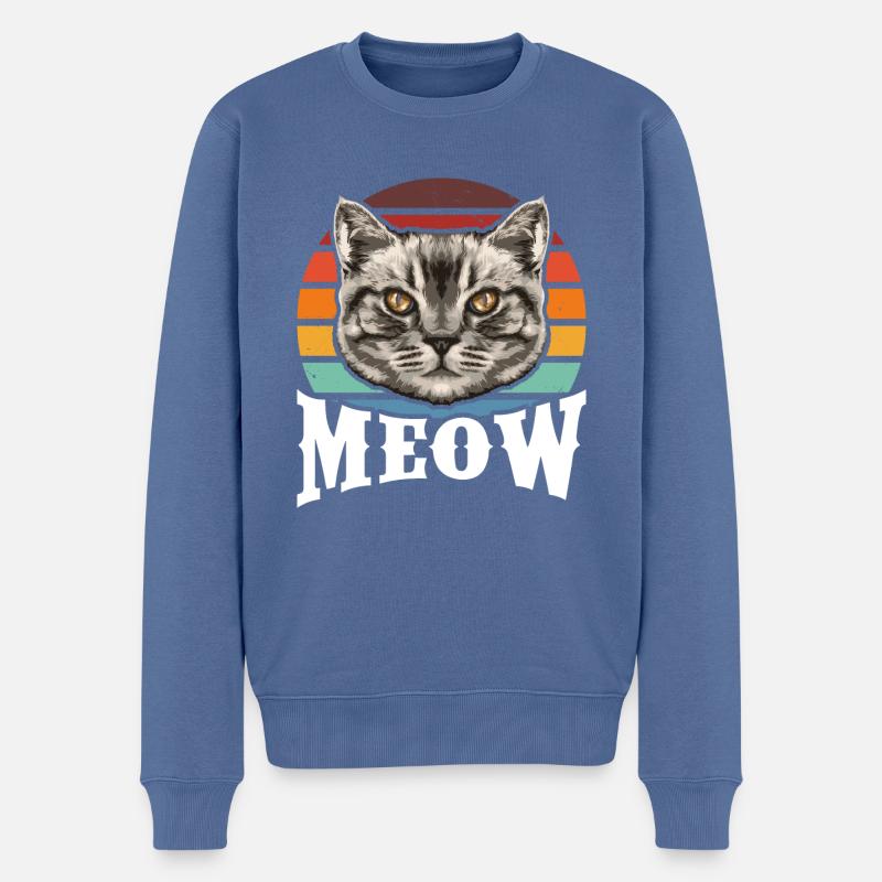 Meow - Männer Premium Bio Pullover - Taubenblau