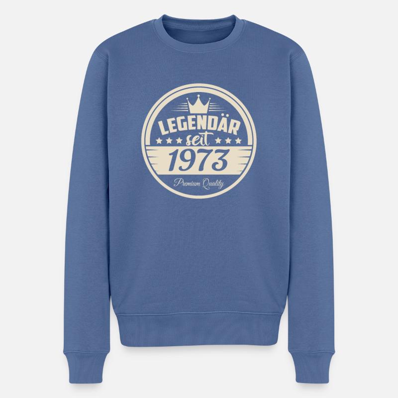 Geburtstag legendär seit 1973 Siegel - Männer Premium Bio Pullover - Taubenblau