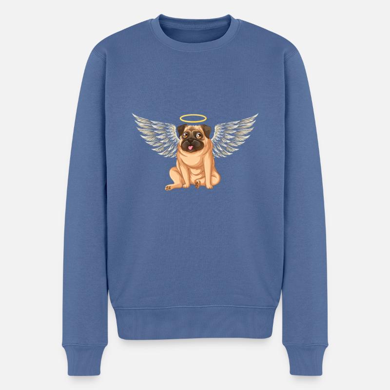 Ange Carlin Chien - Pull Premium bio Homme - bleu pigeon