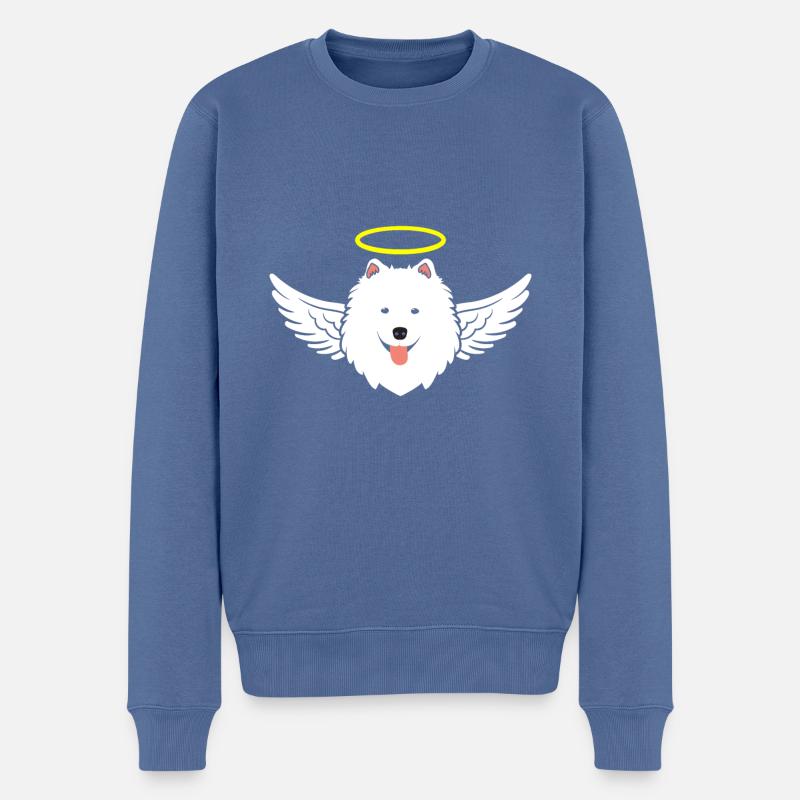 Engelshund - Männer Premium Bio Pullover - Taubenblau