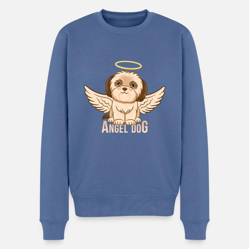 Engelshund - Männer Premium Bio Pullover - Taubenblau