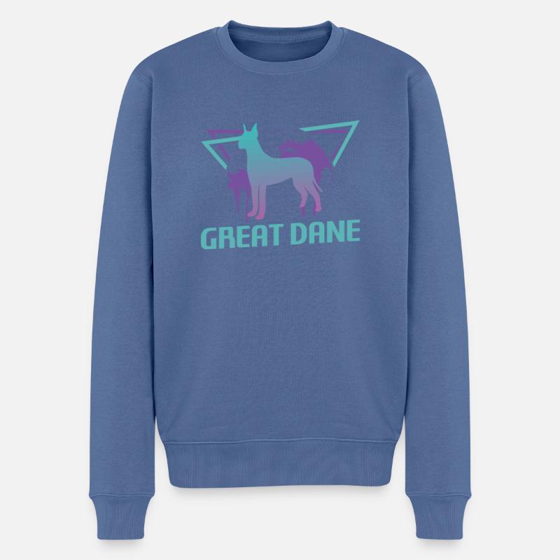 Rétro Great Dane Dog Lover - Pull Premium bio Homme - bleu pigeon