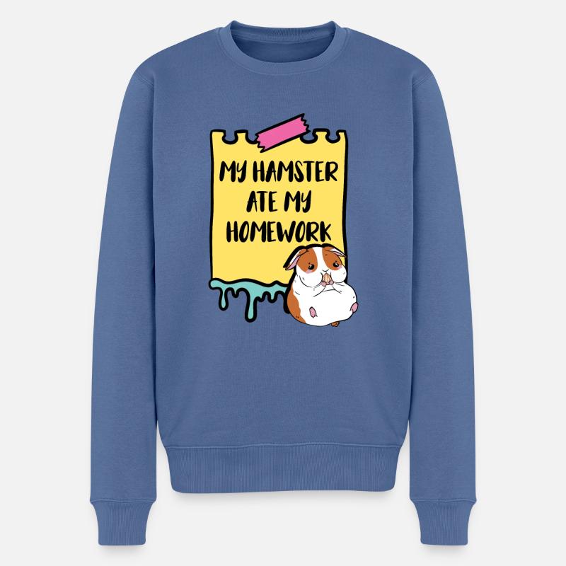 Sorry My Hamster Ate My Homework Hamster Owner Pet - Männer Premium Bio Pullover - Taubenblau