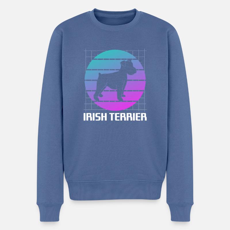 Rétro Irish Terrier Dog Lover - Pull Premium bio Homme - bleu pigeon