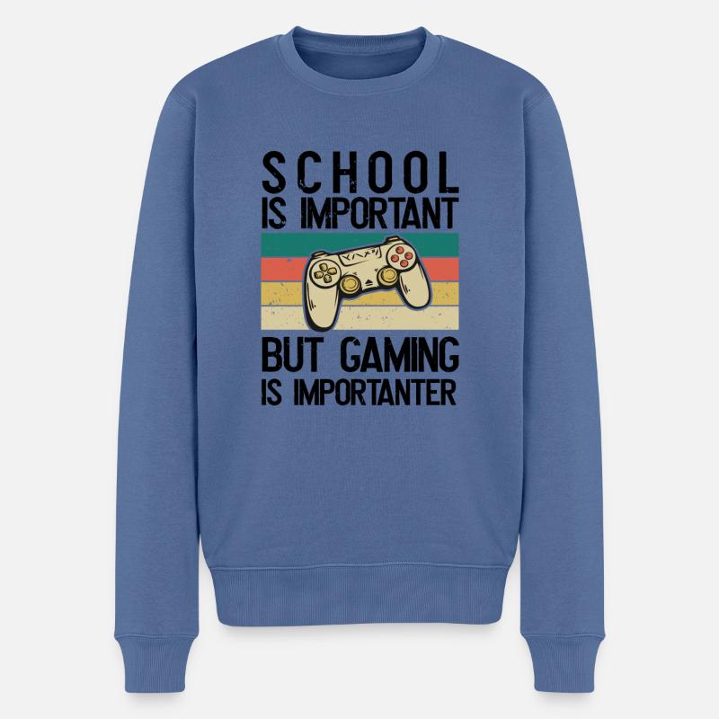 Schule Ist wichtig - Männer Premium Bio Pullover - Taubenblau