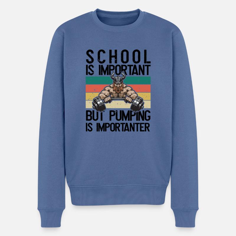 Schule Ist wichtig - Männer Premium Bio Pullover - Taubenblau
