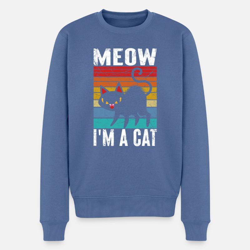 Miaou, je suis un chat - Pull Premium bio Homme - bleu pigeon