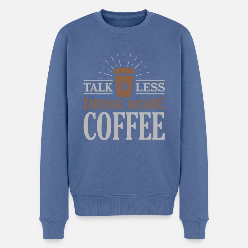 Dites boire moins de café - Pull Premium bio Homme - bleu pigeon