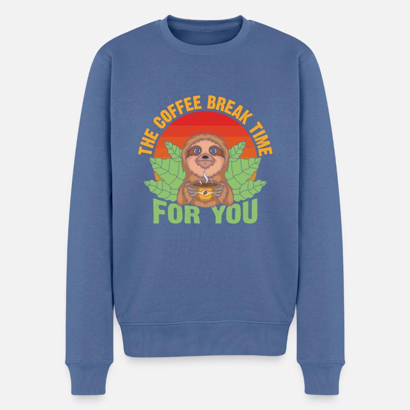 La pause-café pour vous - Pull Premium bio Homme - bleu pigeon