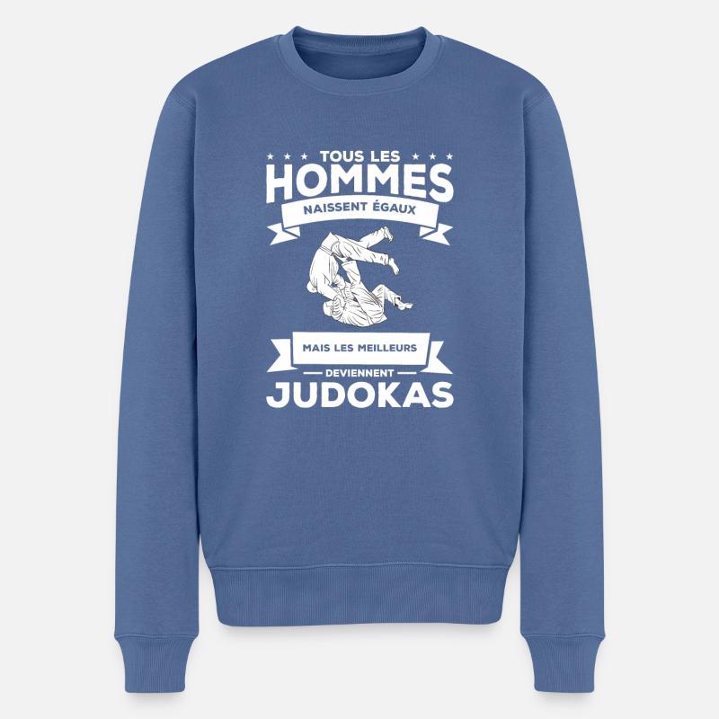 Les Meilleurs Deviennent Judokas Judo - Pull Premium bio Homme - bleu pigeon