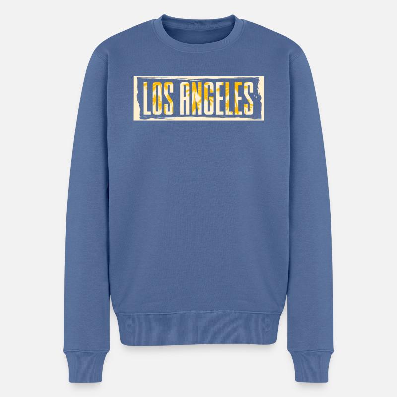 Los Angeles - Männer Premium Bio Pullover - Taubenblau