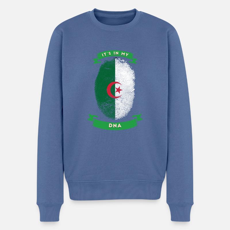 Algérie Drapeau ADN Pays - Pull Premium bio Homme - bleu pigeon