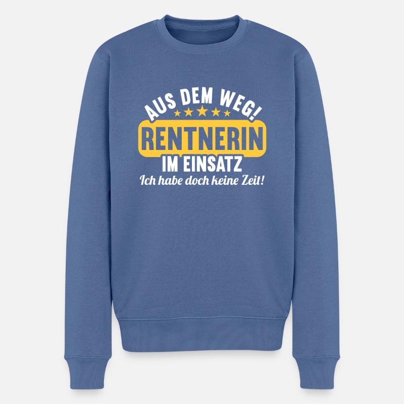 Rente 2023 Ruhestand Abschied Rentnerin 2023 - Männer Premium Bio Pullover - Taubenblau
