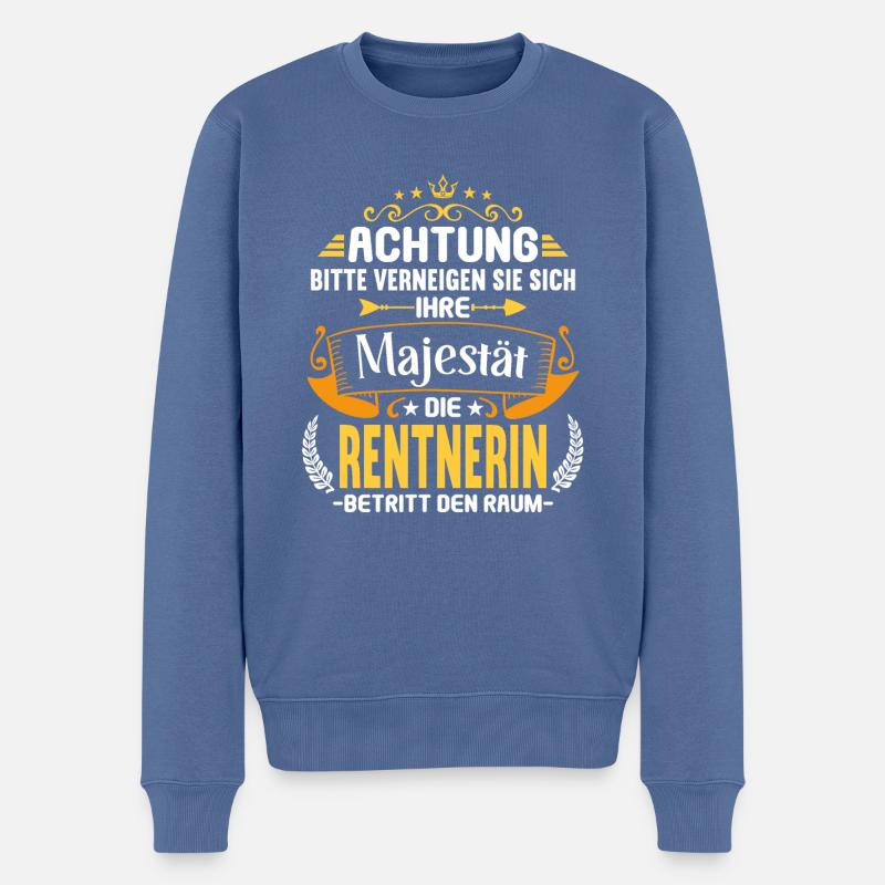 Rente 2023 Ruhestand Abschied Rentnerin 2023 - Männer Premium Bio Pullover - Taubenblau