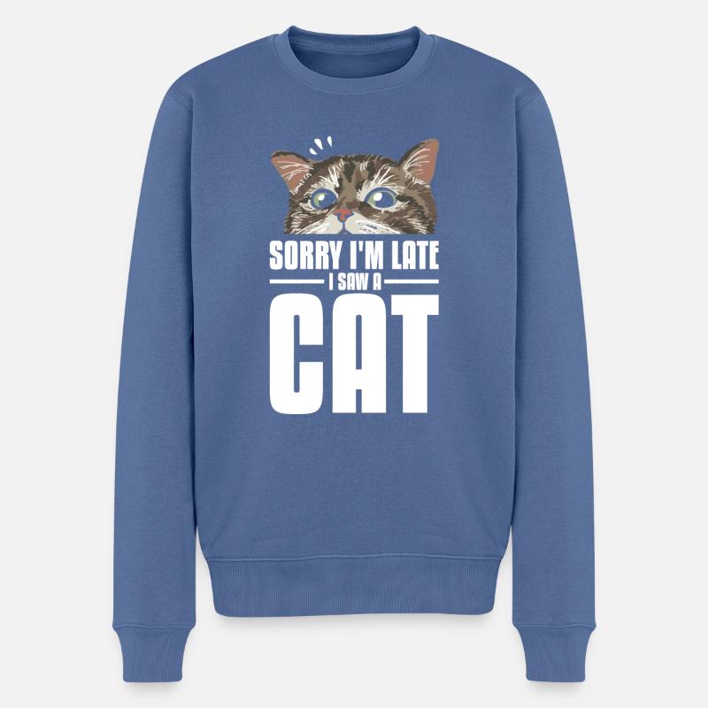 J’ai vu un chat - Pull Premium bio Homme - bleu pigeon