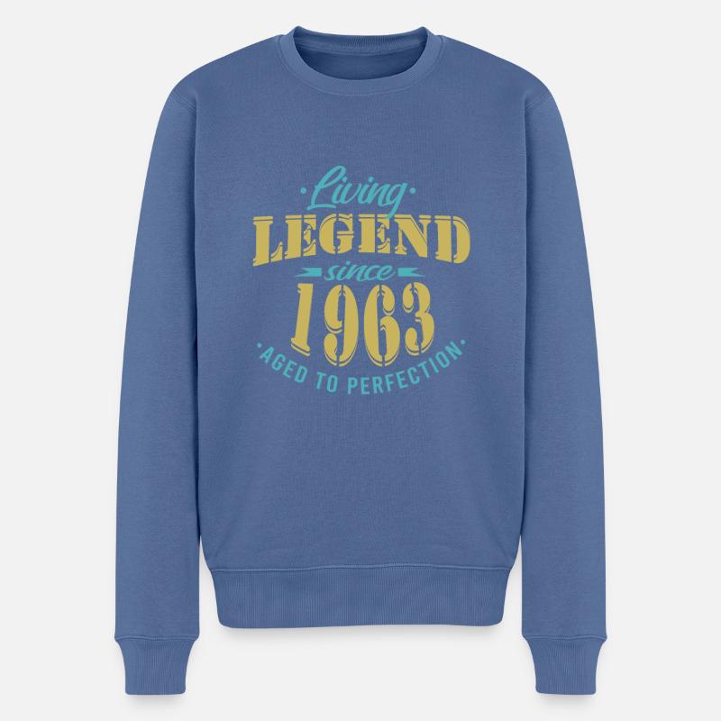 Lebende Legende seit 1963 Sprüche - Männer Premium Bio Pullover - Taubenblau