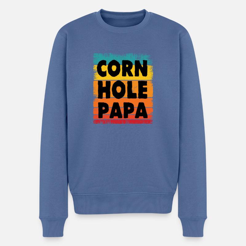 Cornhole Papa - Pull Premium bio Homme - bleu pigeon