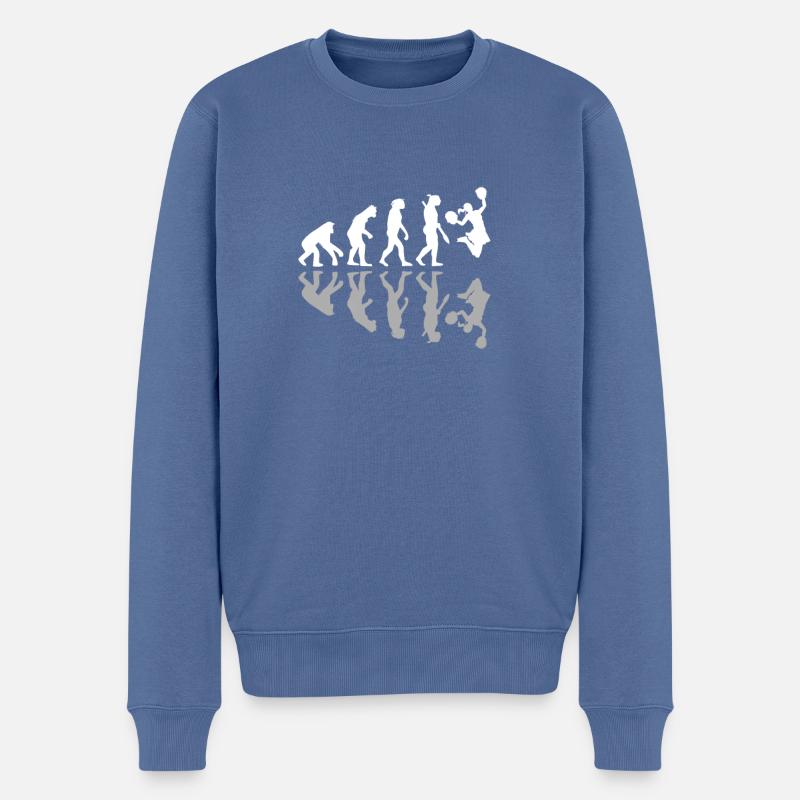 Human Evolution Cheerleading Cheer Cheerleader - Männer Premium Bio Pullover - Taubenblau