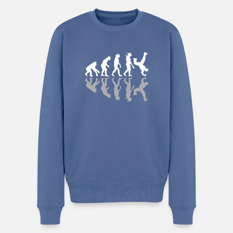 Breakdancing Human Evolution Dancer Breakdance - Men's Premium Organic Jumper - stone blue