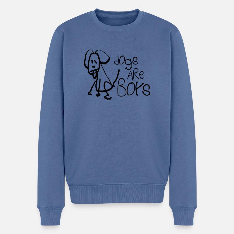 Hunde sind Jungs - Männer Premium Bio Pullover - Taubenblau