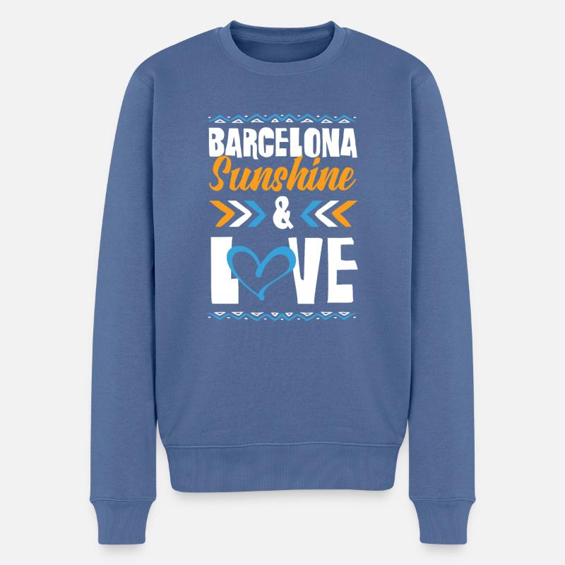 Barcelone Amour - Pull Premium bio Homme - bleu pigeon