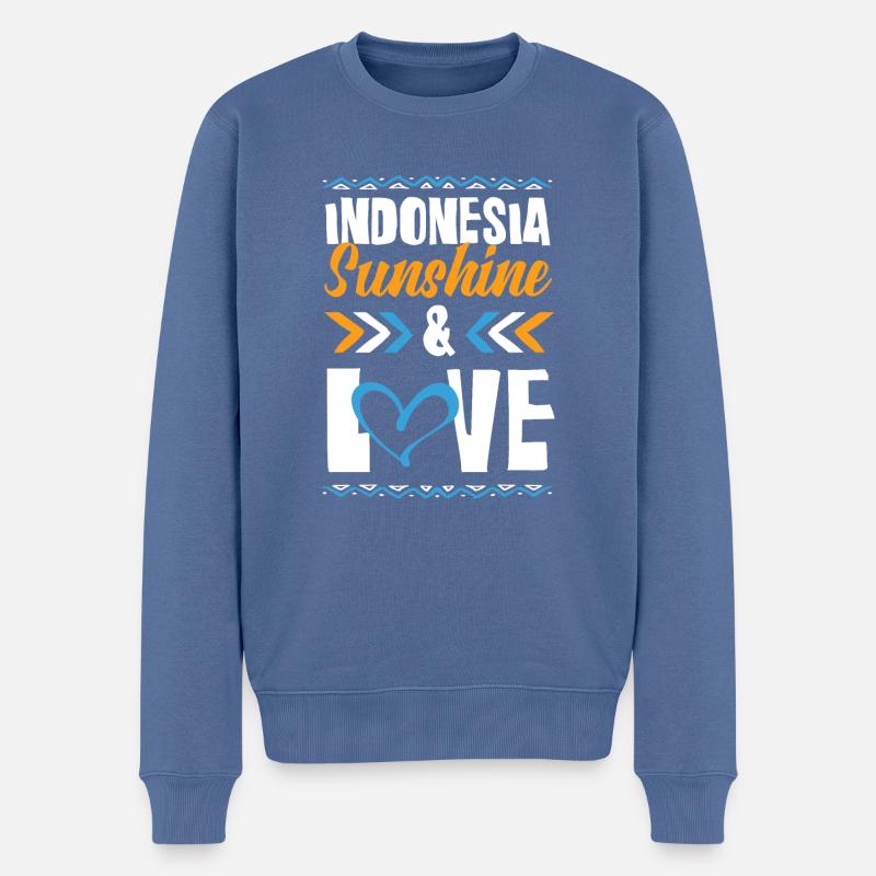 Indonésie Amour - Pull Premium bio Homme - bleu pigeon