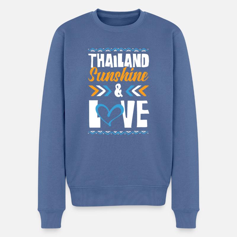 Thailand Love - Männer Premium Bio Pullover - Taubenblau