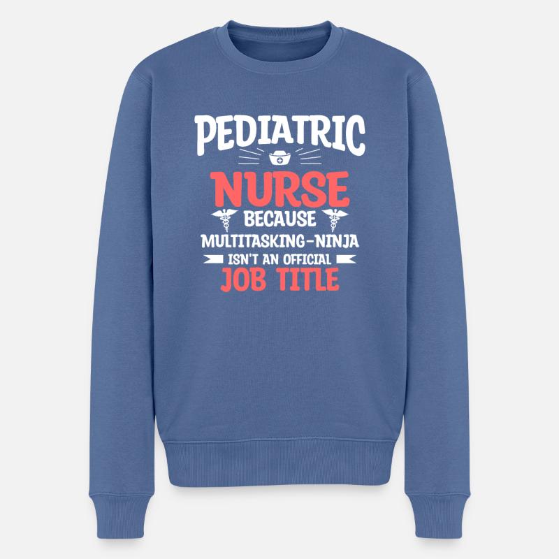 Kinderkrankenschwester, weil Multitasking-Ninja - Männer Premium Bio Pullover - Taubenblau
