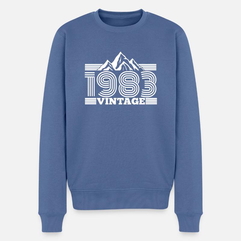 1983 Geburtstag Berge Wandern Klettern Bergsteigen - Männer Premium Bio Pullover - Taubenblau