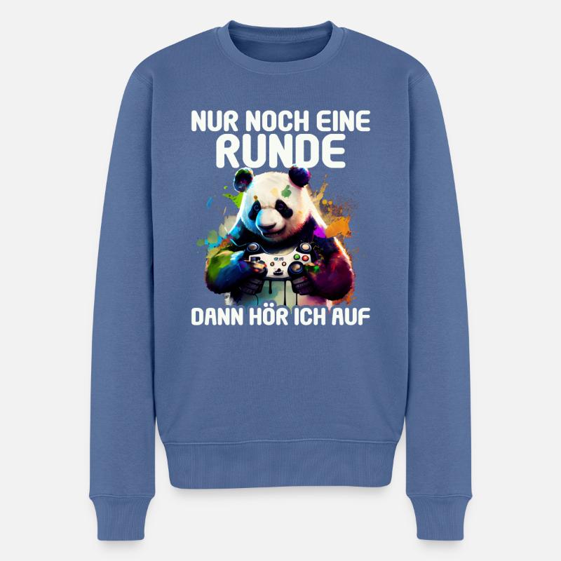Nur noch eine Runde dann hör ich auf Kinder Gaming - Männer Premium Bio Pullover - Taubenblau